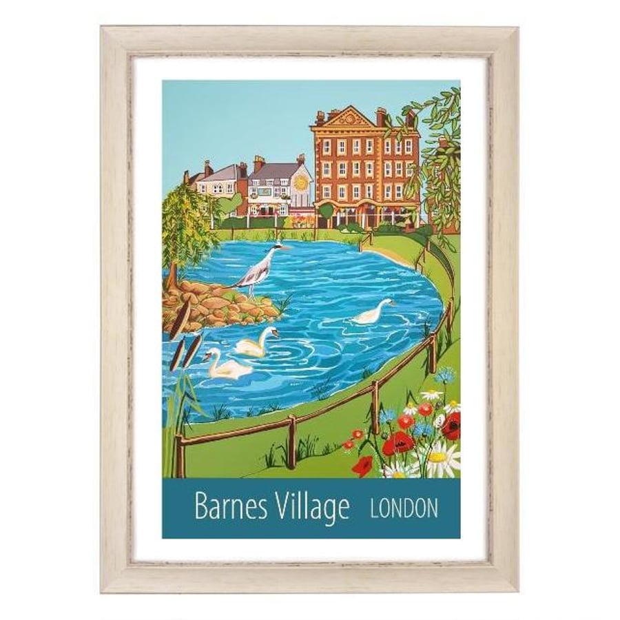 Barnes Village, London white frame