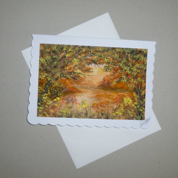 original art watercolour landscape hand painted greetings card ( ref FA477 M3