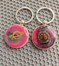 Galaxy Resin Keychain: Handmade Planet Space Charm