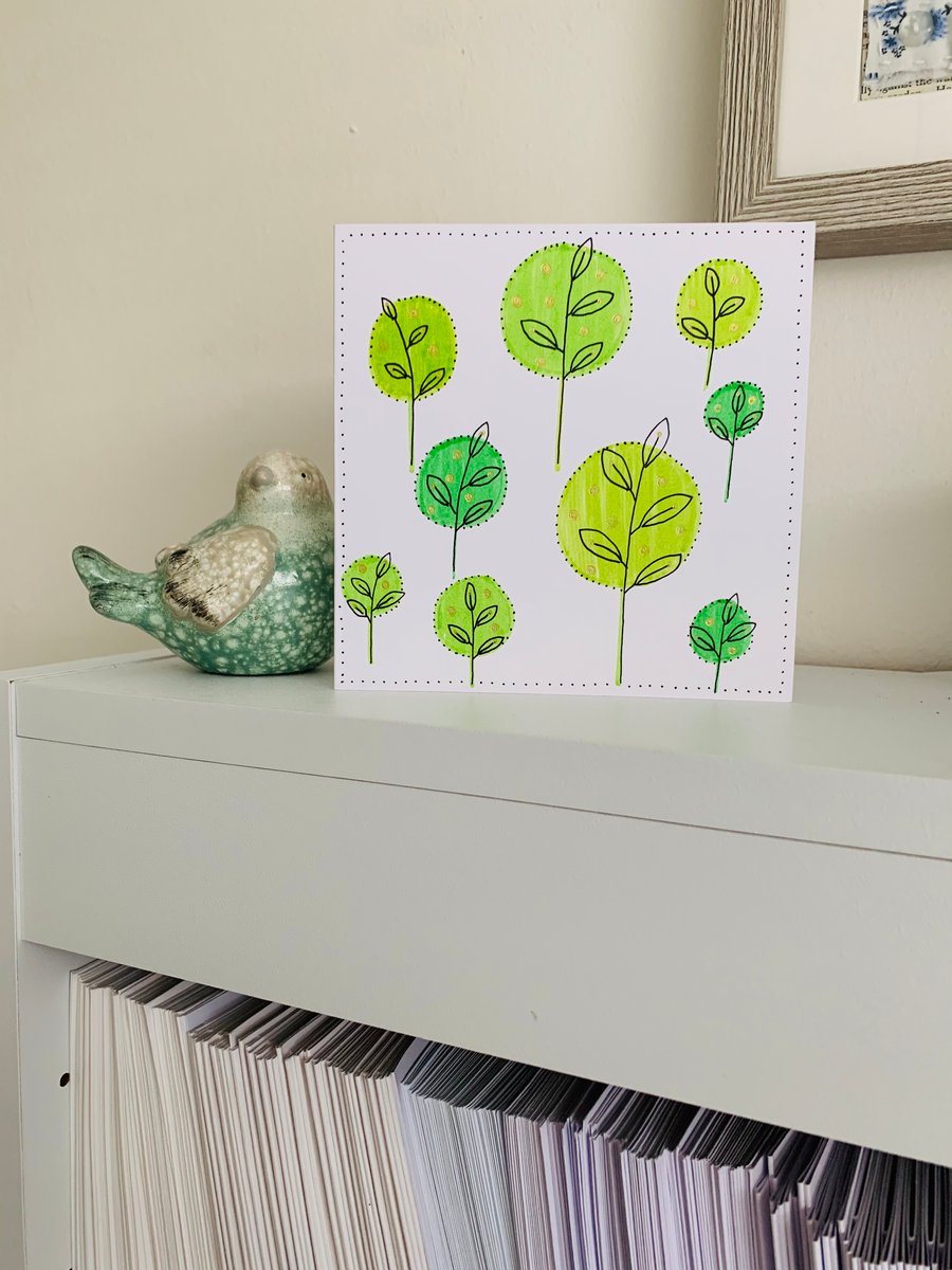 Hand drawn Trees Card 