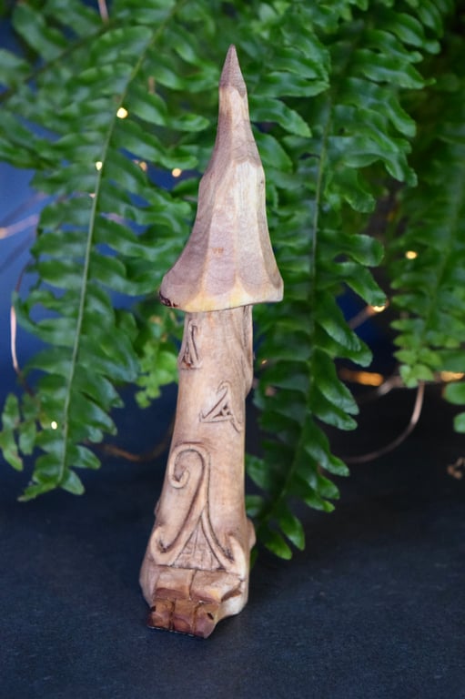 Silver birch hand carved wooden fairy tower