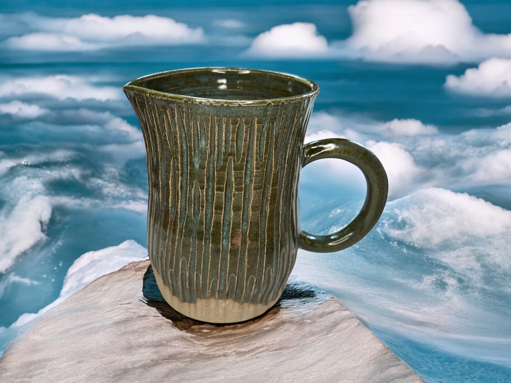 Handcrafted Pottery Jug – Holly Green Glaze