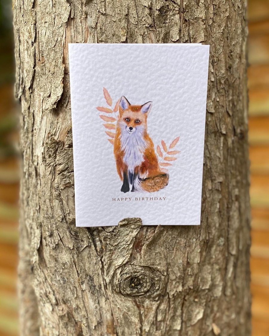 Woodland animals greeting cards fox, hedgehog, squirrel, owl, deer
