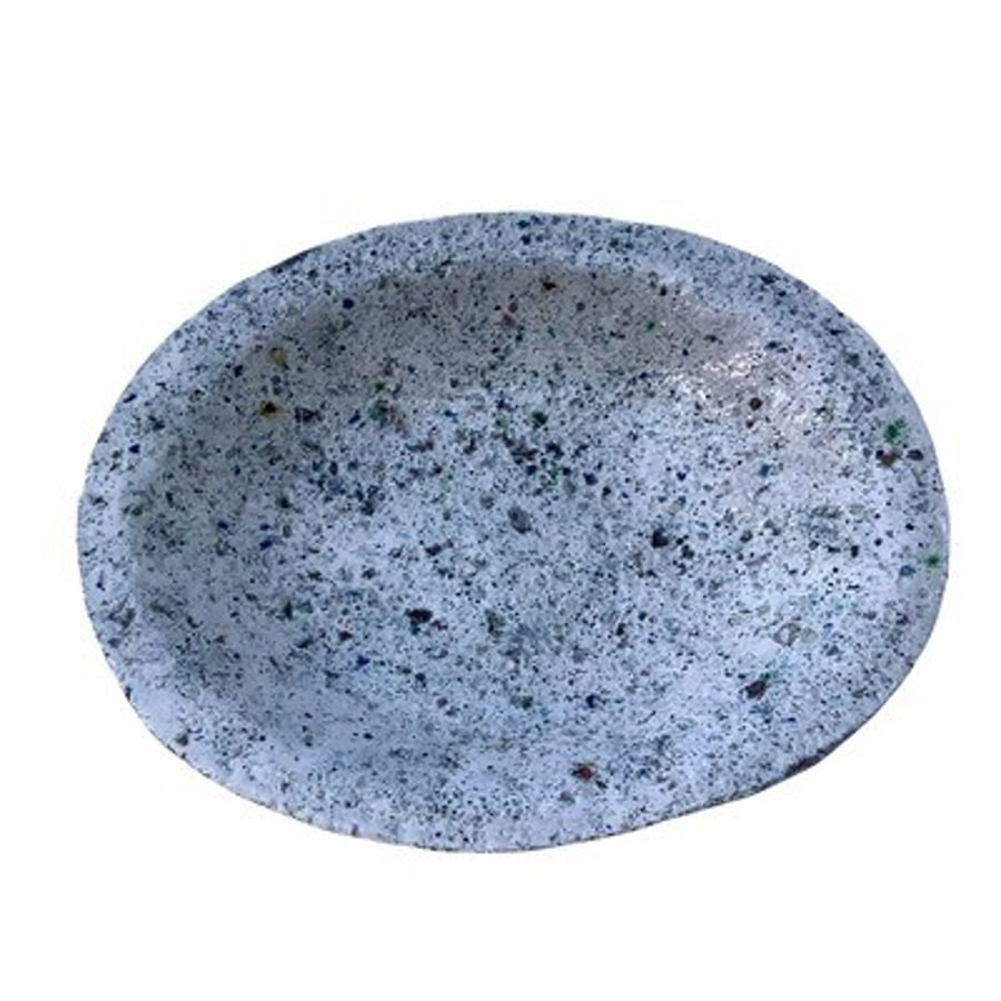 Oval Dish with Impressed Fused Glass Beads, No.176