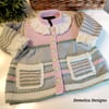 Cosy & Warm Baby Girl's Designer Knitted Dress-Jacket  9-18 months size  ONE OFF