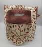 Cream leaf embroidered tote bag with pockets.  - Image 4
