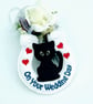 Lucky Horseshoe with Black Cat Wedding Day Gift - Image 1