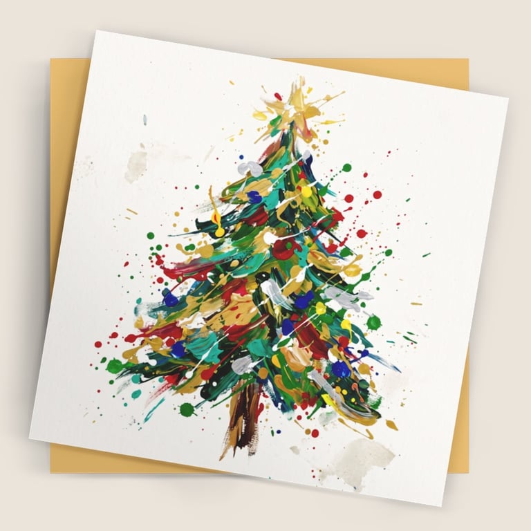 Abstract Christmas Tree2 – Premium Festive Greeting Card