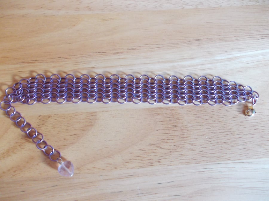 Amethyst coloured chainmaille bracelet