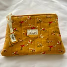 Handmade quilted Christmas print makeup bag