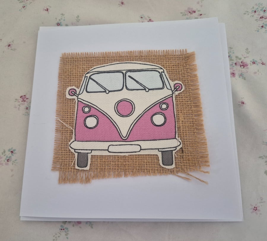 Pretty handmade campervan card