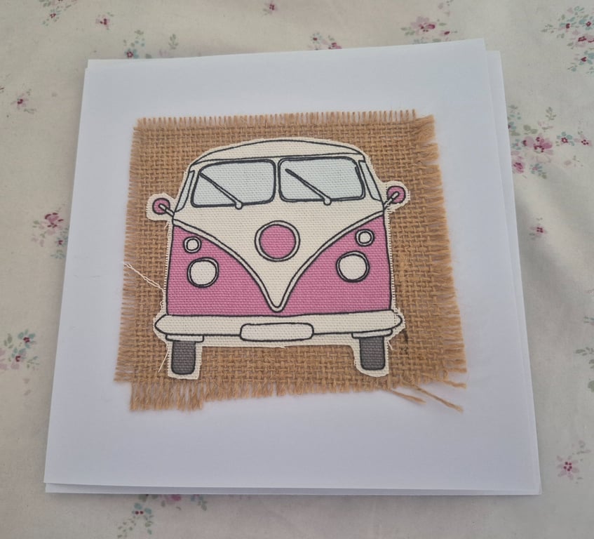 Pretty handmade campervan card