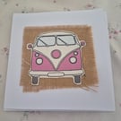 Pretty handmade campervan card