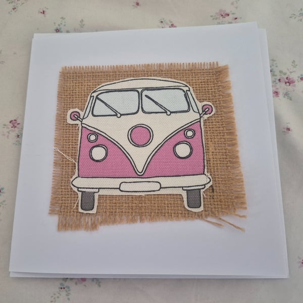 Pretty handmade campervan card