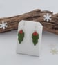 Holly Earrings - Fused Glass - Choice of Ear Wires - Image 3