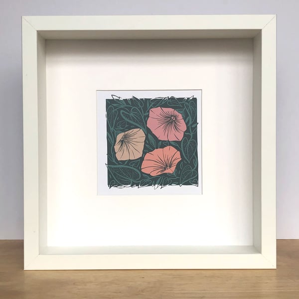 Small Square framed print 'Bindweed' floral wall art