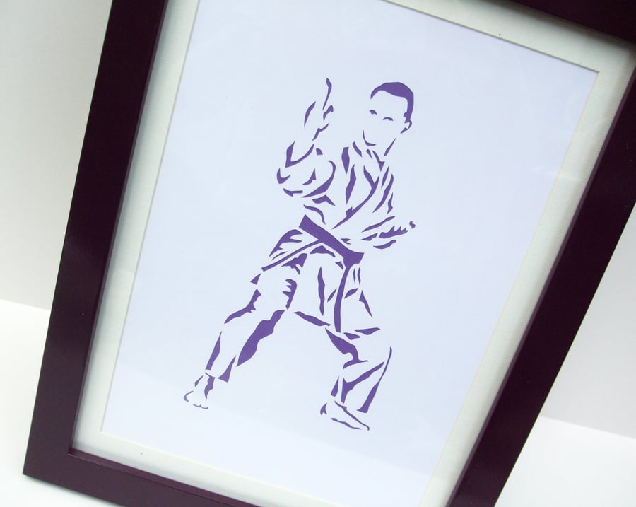 Paper cut Art - Karate Picture, Sport, Artwork, Hand cut art - silhouette