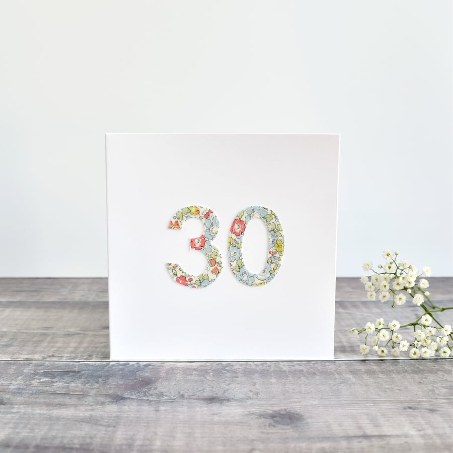 30th Birthday card, age 30 card, card for 30 year old, 30th Anniversary card