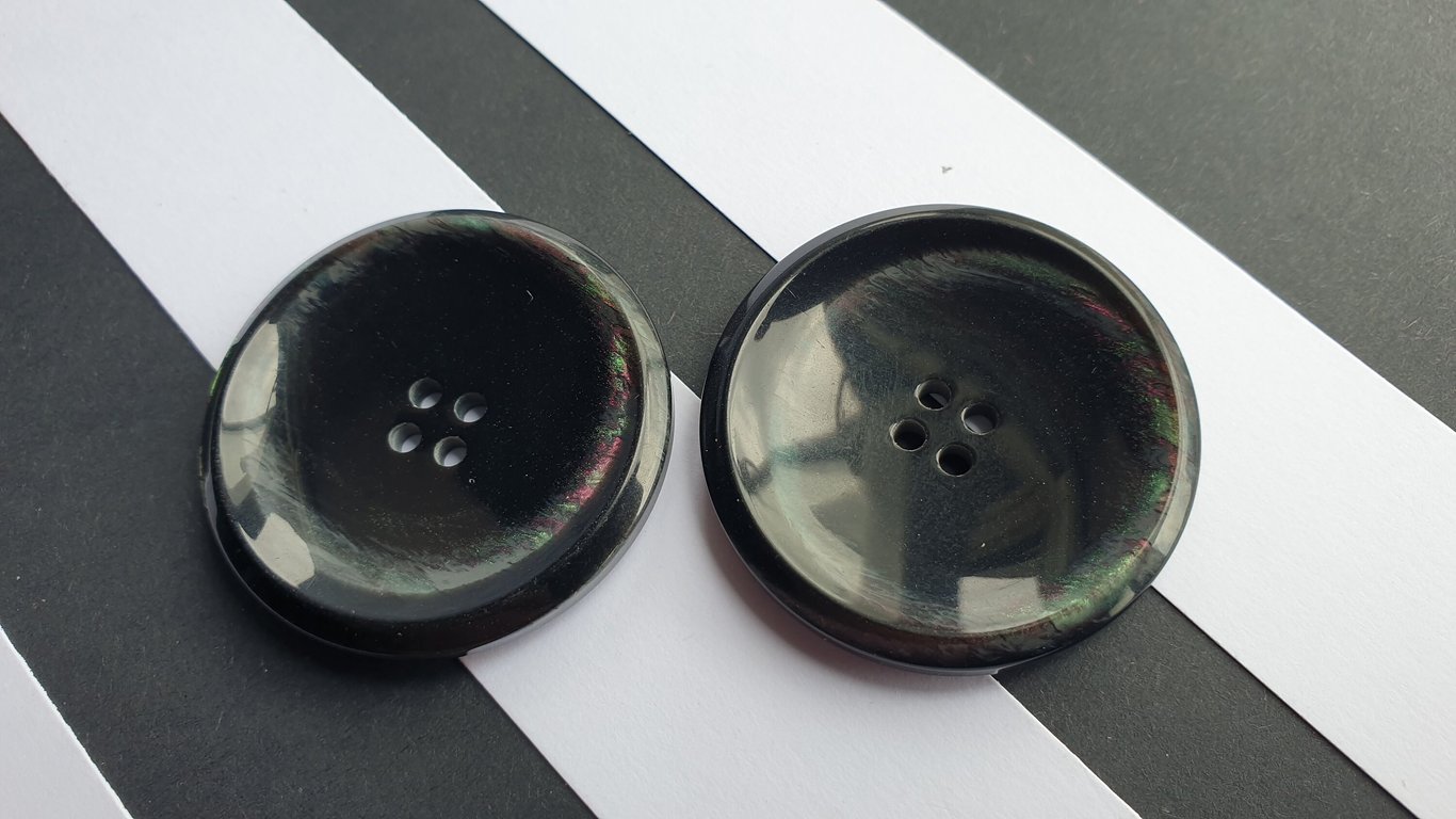 1 & 1 2" 38mm 60L Black Grey mix Italian Buttons LAST 6 NOW