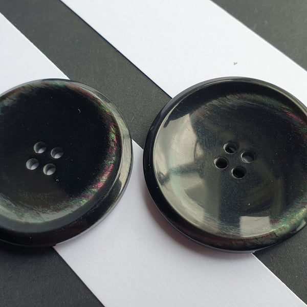1 & 1 2" 38mm 60L Black Grey mix Italian Buttons LAST 6 NOW