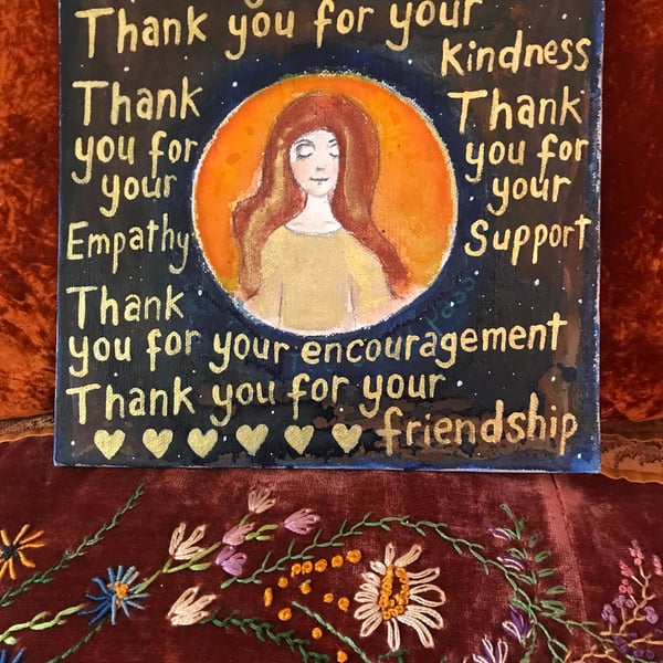 SALE! Original painted canvas panel" 8" by 8"