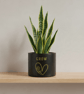 Personalised Black Plant Pot with Floral Heart  - Image 4