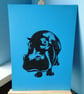 Hippo Open Edition Hand-Pulled Linocut Print Blue - Image 3