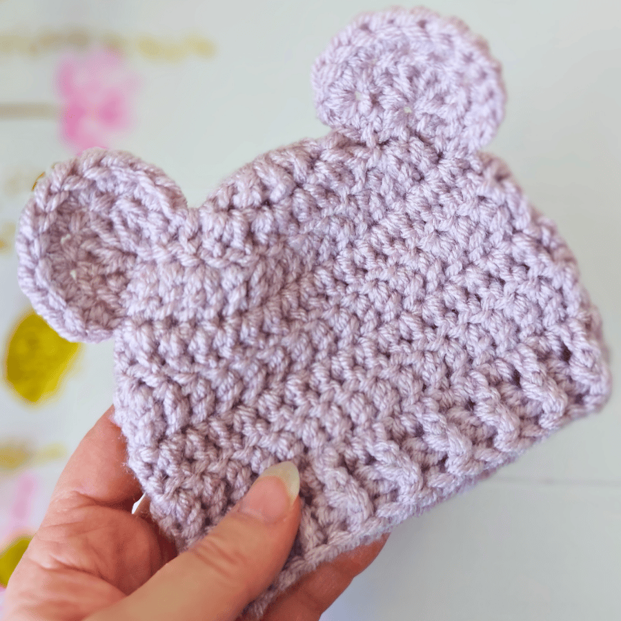 Crochet Baby Hat with Teddy Ears