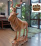 Hand Carved Wooden Kudu Antelope Statue: Rustic Cabin Decor & Detachable horns - Image 2