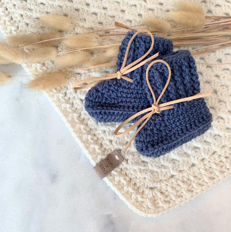 Classic Booties Merino Wool Inkwell Blue