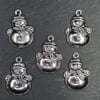 5 Antique silver tone snowman charms