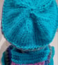 Handknit chunky wool hat and cowl set SM - Image 5
