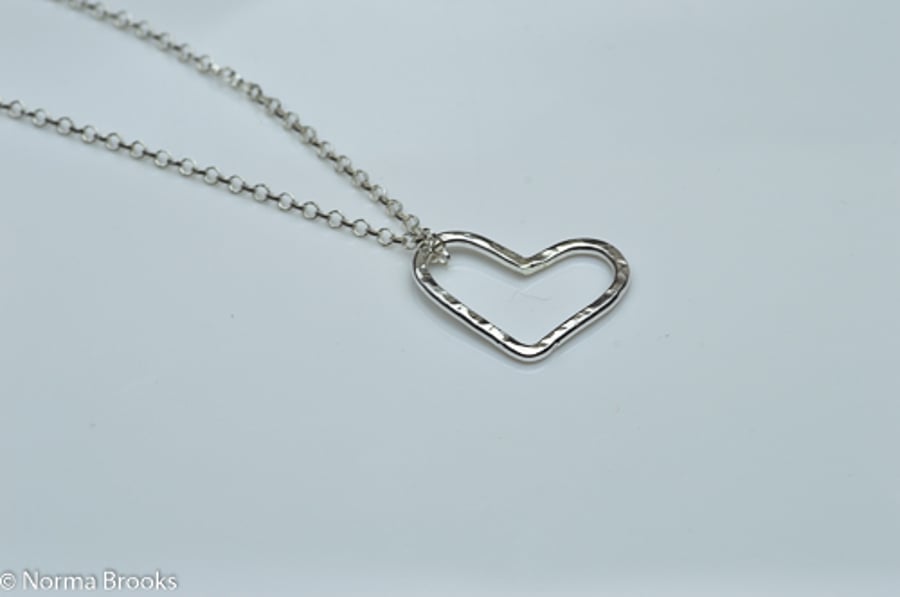 STERLING SILVER HEART CHARM PENDANT - VALENTINE
