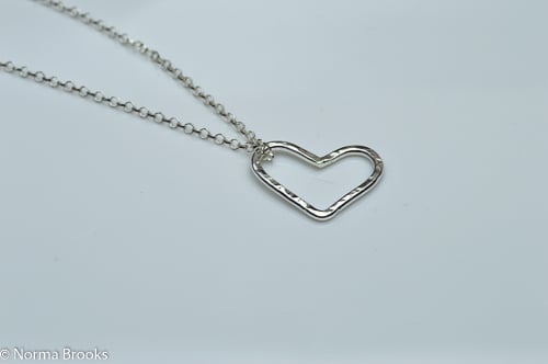 STERLING SILVER HEART CHARM PENDANT - VALENTINE