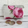 Small Purse, Coin Purse with Pink Roses Pattern