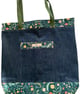 Weekender Tote.  Denim and Fauna Fabric.  Botanical Collection. - Image 8