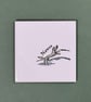 'Feels Familiar' (Set 3 - Sepia) ceramic coaster or decorative tile set. - Image 4