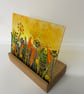Sunset meadow, fused glass free standing art panel  - Image 3