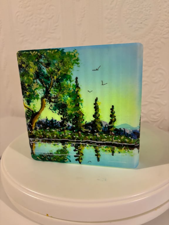 A hand painted and sealed vase by Andrew Jenkins 