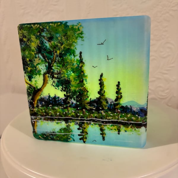 A hand painted and sealed vase by Andrew Jenkins 