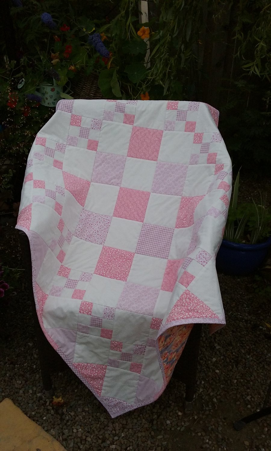 Pink cot quilt or play mat