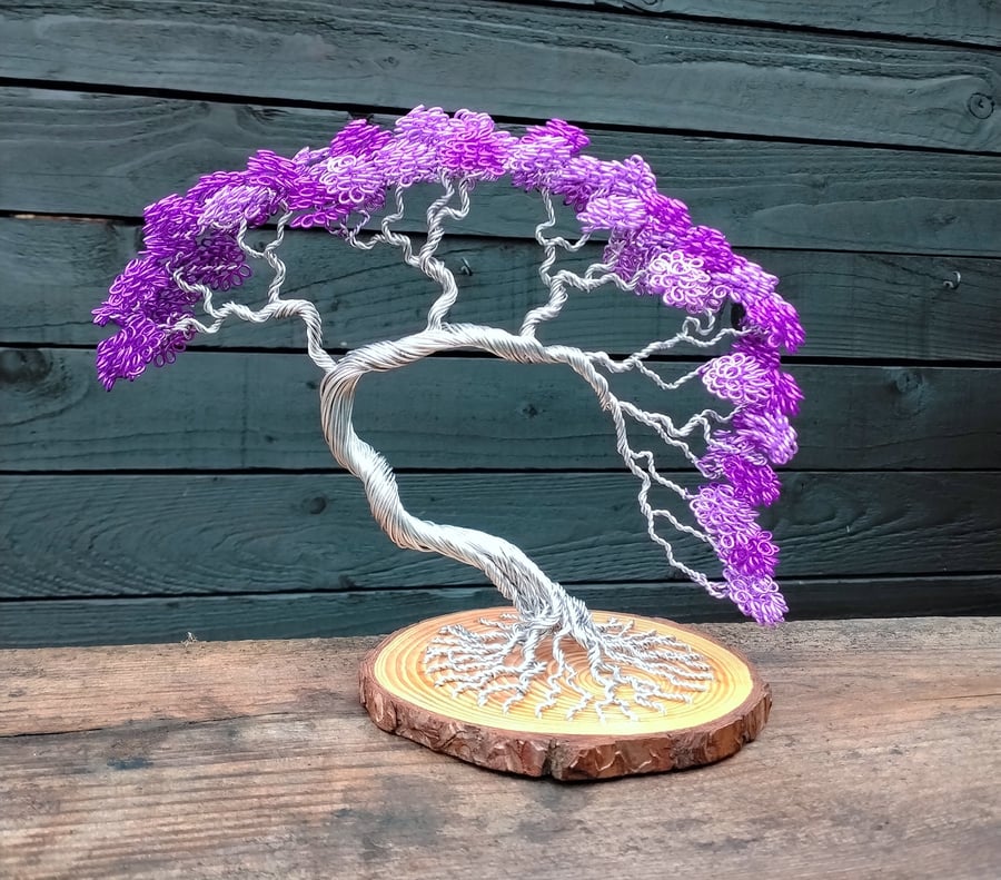 Asymmetric Wire Bonsai Tree Sculpture – Personalised Handmade Tree Art