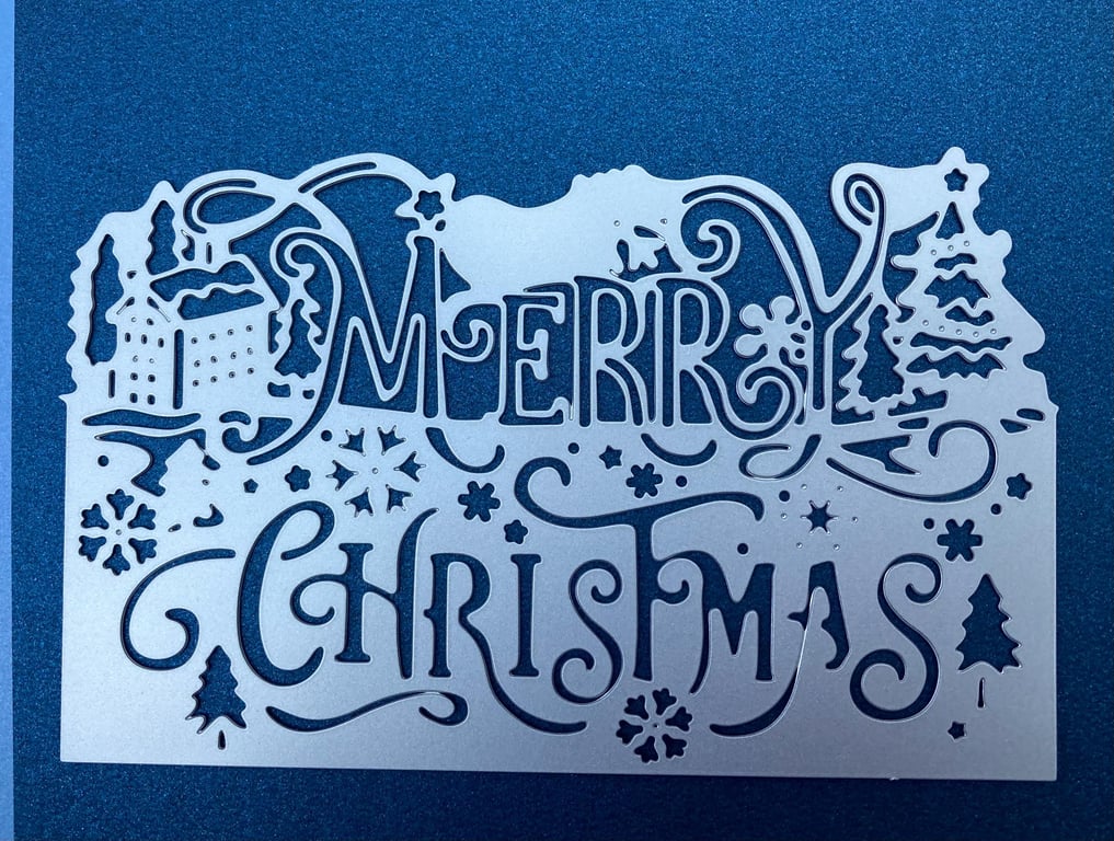 Large Merry Christmas Winter Scene Craft Cutting Die