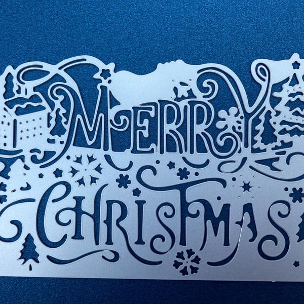 Large Merry Christmas Winter Scene Craft Cutting Die
