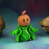 Tiny Pumpkin-head Gnome 'Hock' OOAK Sculpt Ann Galvin
