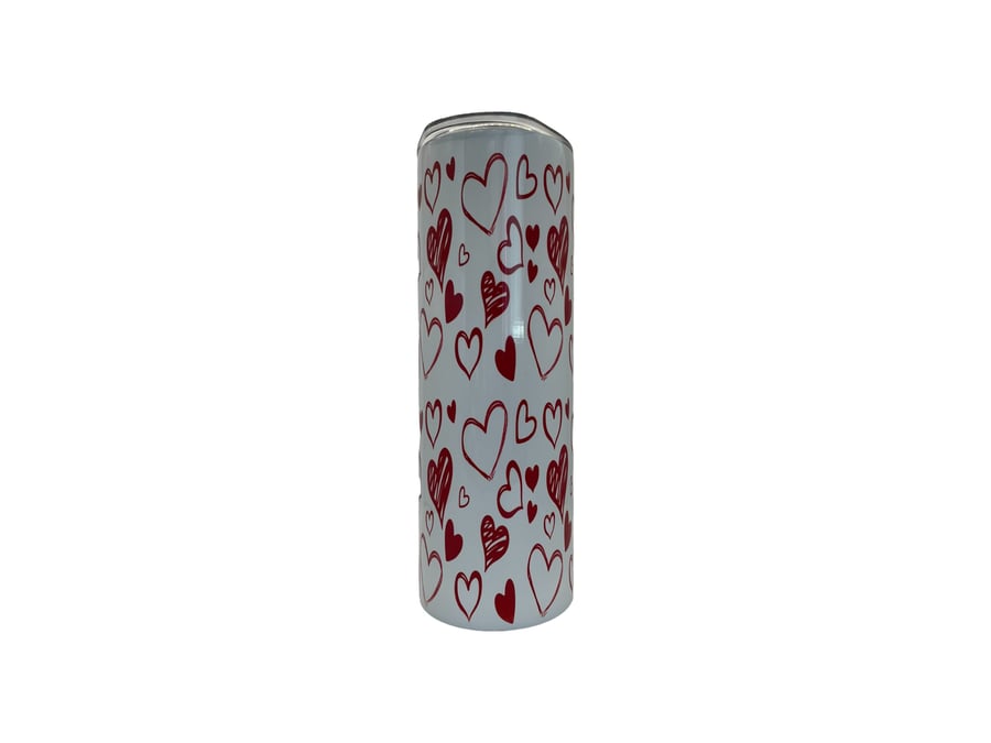 Doodle Love Heart Tumbler