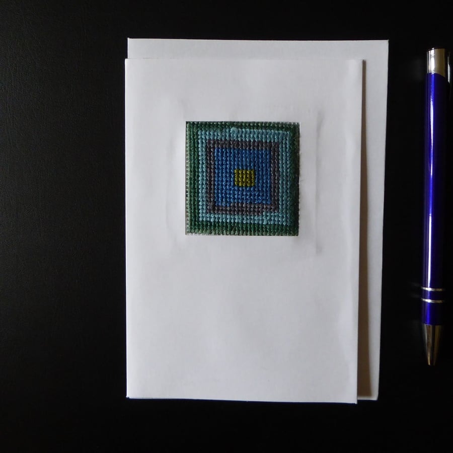 Individually Hand Crafted Embroidered Tapestry Blank Card