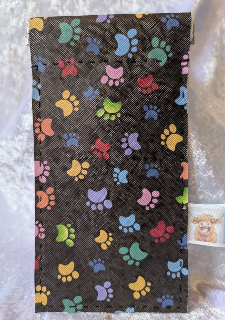 Paw print glasses case
