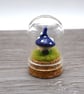 small glass toadstool fairy house keepsake figure