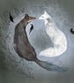 Fox With The Celtic Morrigan Original Art Print